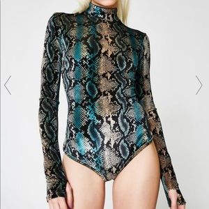 I Am Gia snakeskin longsleeve bodysuit (S)